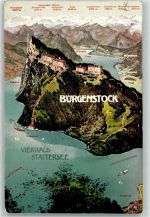 6440 Vierwaldstättersee 1909 - Bürgenstock Vogelschau