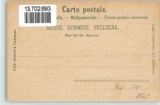 9507 Stettfurt BOAKC Lithographie Dorfplatz Schulhaus Kirche Gebrauchsspuren, bitte Scan genau beachten!