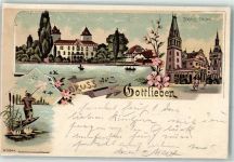 8274 Gottlieben Gebrauchsspuren Schloss Lithographie