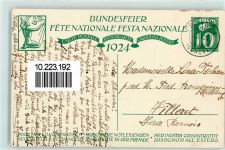1924 Mutter und Kind Bundesfeier Ganzsachen Schweiz Gebrauchsspuren