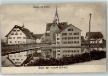 8926 Kappel am Albis 1912 Gebrauchsspuren Kloster mit Kirche