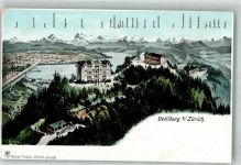 8143 Uetliberg Lithographie Hotel Bergbahn Bahnhof