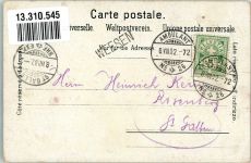 8750 Glarus Lithographie Tracht Glanerin Wappen Blumen Männertreu Klöntalersee Bahnpost Zug 72