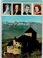 9490 Vaduz 1973 Foto AK Schloss Portrait Fürst Franz Josef II. Fürstin Gina Erbprinz Hans Adam Erbprinesssin Maria Aglee