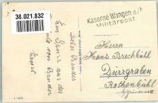 3380 Wangen an der Aare Foto AK Denkmal Soldat Feldpost Kaserne