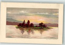 Lützelau Insel Lithographie sign. Sulzer