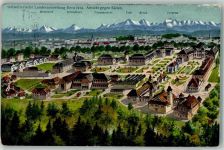 3000 Bern Berne Lithographie Landesausstellung 1914 Ansicht gege Süden Ausstellungsstempel