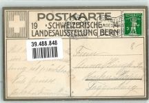 3000 Bern Berne Lithographie Landesausstellung 1914 Ansicht gege Süden Ausstellungsstempel