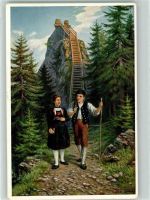 3158 Guggisberg - Gershörnli Vreneli u. Joggeli Tracht Feldpost Säumer Rekrutenschule