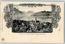 6354 Vitznau 1903 - Vitznau mit Vierwaldstätter See und Bahntrace KAstanienblätter