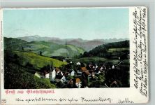 9621 Oberhelfenschwil 1901 - Panoramaansicht vom Dorf Dorfkirche