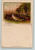 1899 Lithographie Zürichhorn - Facsimile Postkarten Serie 51 Nr. 9 , sehr gute Erhaltung AK