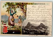 1950 Sion Sitten 1904 Lithographie Apfelernte Hund Wappen Rückseite Werbung Cacao Suchard Soluble