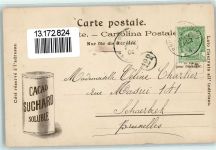 1950 Sion Sitten 1904 Lithographie Apfelernte Hund Wappen Rückseite Werbung Cacao Suchard Soluble