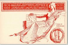 Künstlerkarte sign. Linck Gründung des Weltpostvereins 1909