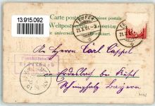 Teufen ZH Helvetia Wappen Fahne Ort lt. Stempel Helvetia 1901 Prägedruck