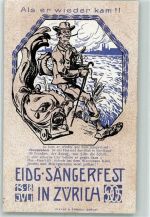 8000 Zürich Lithographie / Künstlerkarte Sängerland Occassion AK