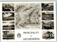 9490 Vaduz - Schloss Schaan Church at Bendern Balzers Triesenberg Malbun National Costume Tracht Wappen