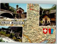 6675 Cevio Foto AK Landkarte Valle Maggia Kirche Wappen
