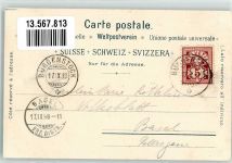 Gruss aus den Bergen Verlag Schlumpf Nr. 907 Postkutsche Schweiz 1898 Lithographie / Künstlerkarte