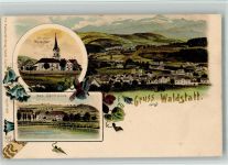 9104 Waldstatt 1903 BOAKC LithographieKirche Bad Säntisblick Verlag Künzli Nr 1887