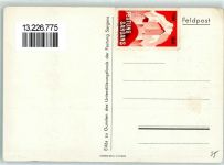 7320 Sargans Gebrauchsspuren Festung Soldat Gewehr sign Künstlerkarte