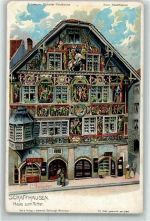 8200 Schaffhausen Sciaffusa Künstlerkarte Haus zum Rittersign. Steinmann