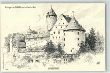 2900 Porrentruy Pruntrut Künstlerkarte Burgen und Schlösser im Kanton Bern sign. EH