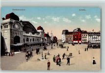 Basel Bâle Bundesbahnhof Pferdekutschen Bahnhof Schweiz 1921