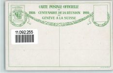 Zürich Centenaire de la Reunion 19. Mai 1815 Les delegues de la Suisse V. Mülinen V. Rüttimann et ceux de Geneve Des Arts et SChmidtmeyer signent l'Acte de reunion de Geneve a la Suisse Chancelier de la diete Mousson Nr. 9 sign Militär Schweiz 1914 Künstlerkarte