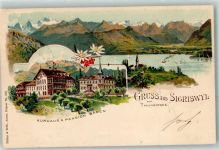 3655 Sigriswil 1898 Lithographie Kurhaus Pension Bären Thunersee