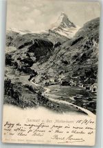 3920 Zermatt 1900 Foto AK Matterhorn