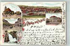 2300 La Chaux-de-Fonds 1897 Gebrauchsspuren Kirche Rue Leopold Robert Schule Lithographie