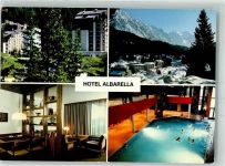 San Bernardino 1989 Foto AK Hotel Albarella Schwimmbad Winter