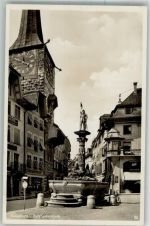 4500 Solothurn Soleure Foto AK Feldpost Infaterieschulen 8. Div. Zeitglockenturm Denkmal Brunnen