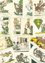 Lot mit 29 AK Humor sig. Naef einige mehrfach Militär Schweiz Posten 21 bis 100 AK