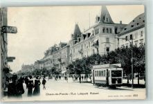 2300 La Chaux-de-Fonds 1905 - Rue Leopold Robert Straßenbahn