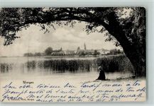 1110 Morges 1903 Gebrauchsspuren Teilansicht am See AK