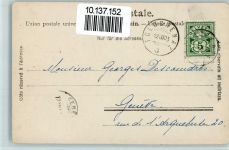 1110 Morges 1903 Gebrauchsspuren Teilansicht am See AK