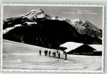1875 Morgins Foto AK Winter Skifahrer Portes de Culet Chatel de Granges
