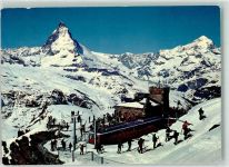 Gornergrat Foto AK Winter Bergbahn Bergstation