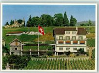 2012 Auvernier - Hotel Restaurant Bellevue Propr. E. Hotz Fahne Weinberge