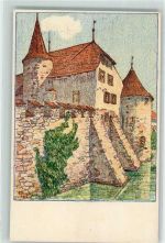5705 Hallwil Künstlerkarte Schloss