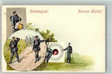 Soldaten bei Feldübungen Militär Schweiz Künstlerkarte