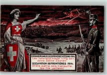 Erinnerung an die Grenzbesetzung 1914 - Helvetia AK Militär Schweiz