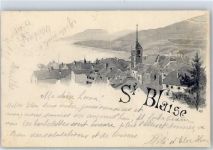 2072 St-Blaise 1900 Lithographie / Künstlerkarte Kirche