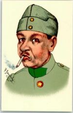 Soldat Humor sign. Gautschi Militär Schweiz Künstlerkarte