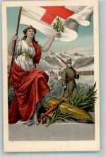 Soldaten Schwert und Schild WK I Helvetia Künstlerkarte