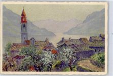 6622 Ronco sopra Ascona Künstlerkarte sign. E. Zuppinger Kirche