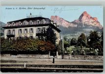 6423 Seewen SZ 1918 Gebrauchsspuren Hotel Schwyzerhof Feldpost Ldst.-Inf. Komp-IV/78